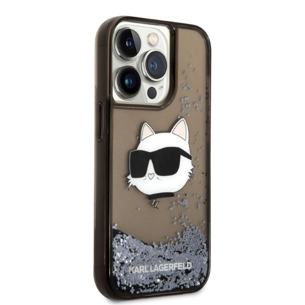 Kotelo Apple iPhone 14 Pro Max:lle, Karl Lagerfeld, Glitter Choupette's Head, Musta