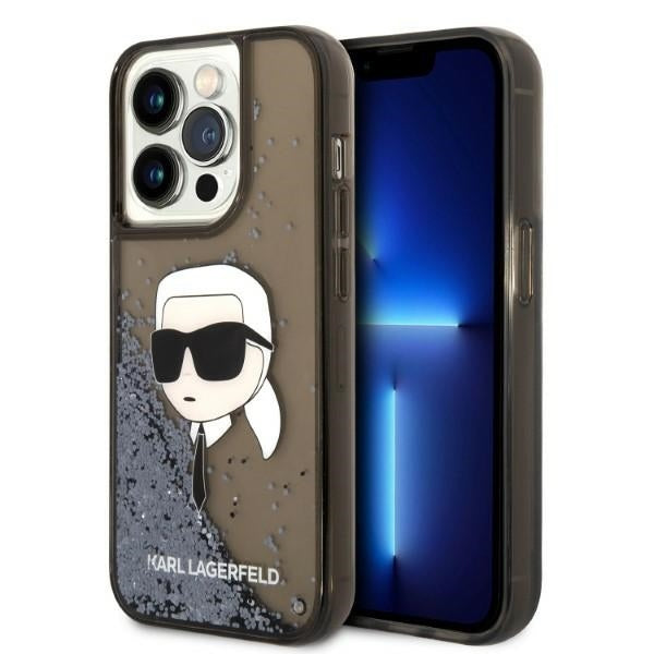 Kotelo Apple iPhone 14 Pro Max:lle, Karl Lagerfeld, Glitter Karl's Head, Musta