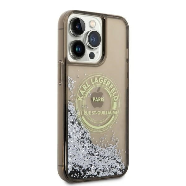 Kotelo Apple iPhone 14 Pro Max:lle, Karl Lagerfeld, Liquid Glitter RSG, Musta