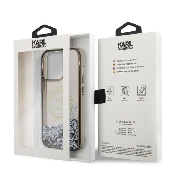 Kotelo Apple iPhone 14 Pro Max:lle, Karl Lagerfeld, Liquid Glitter RSG, Musta