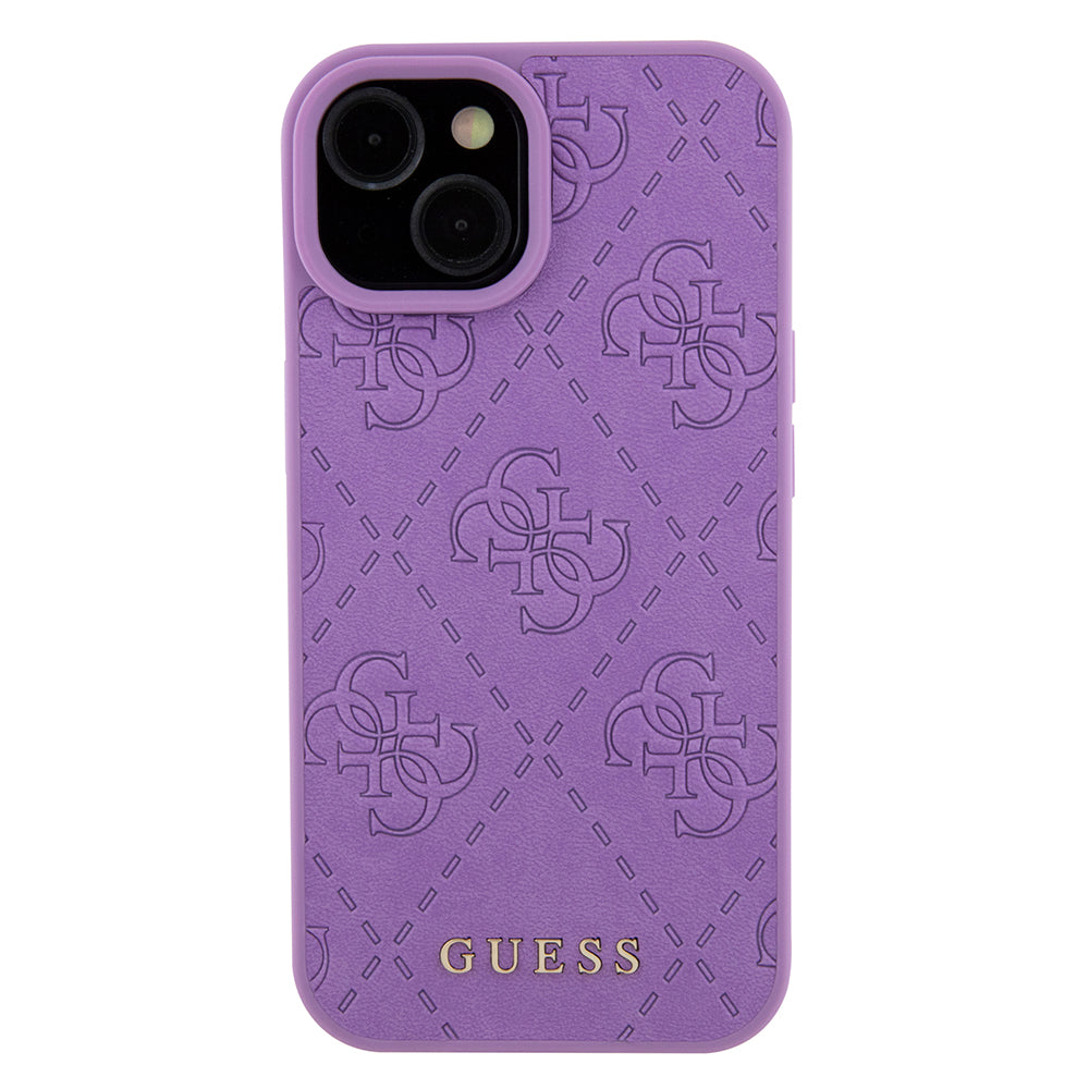 Suojakotelo Apple iPhone 15:lle, Guess, 4G Stamped, Vaaleanvioletti