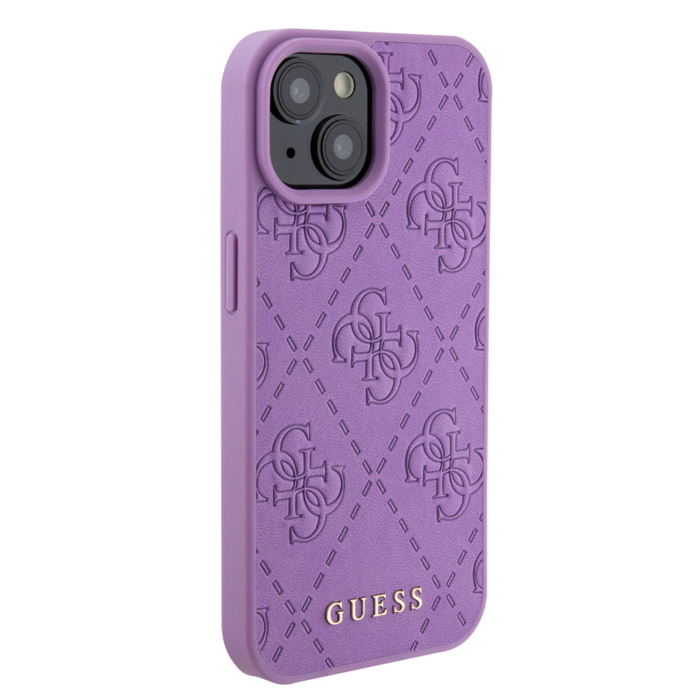 Suojakotelo Apple iPhone 15:lle, Guess, 4G Stamped, Vaaleanvioletti