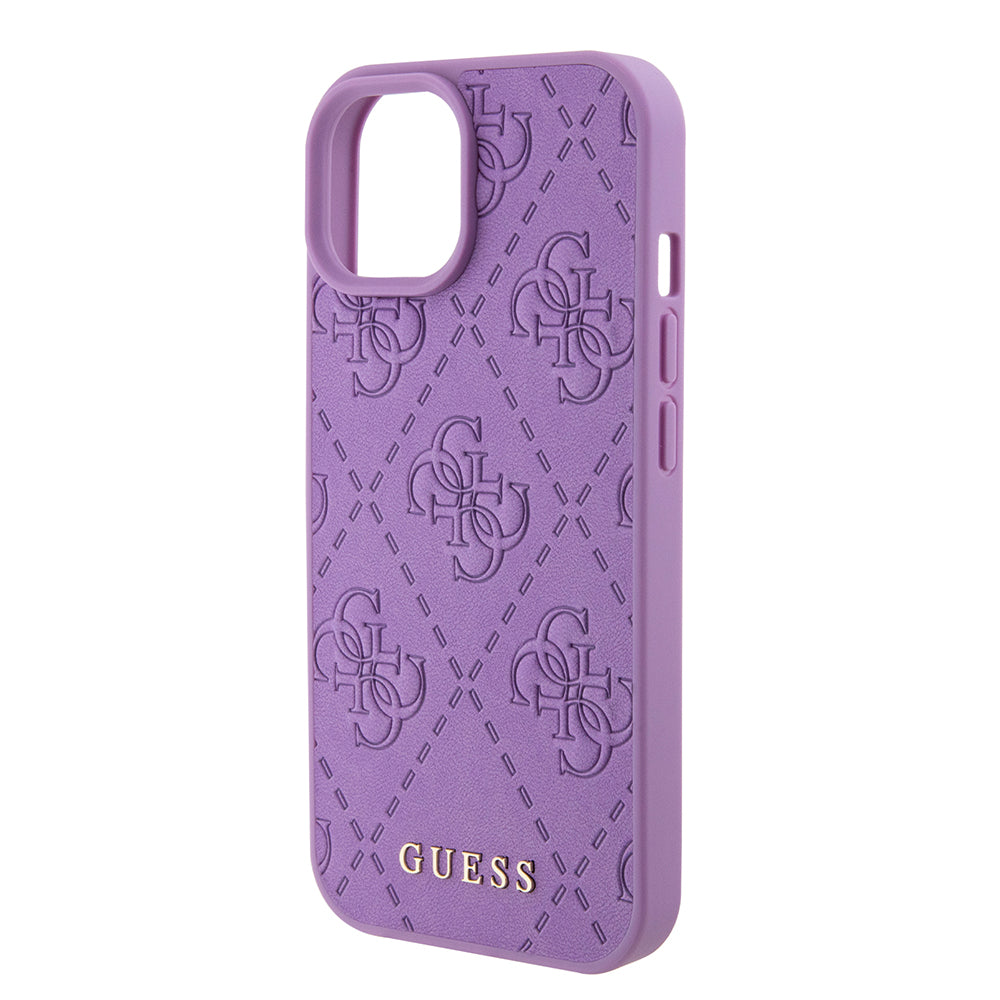 Suojakotelo Apple iPhone 15:lle, Guess, 4G Stamped, Vaaleanvioletti