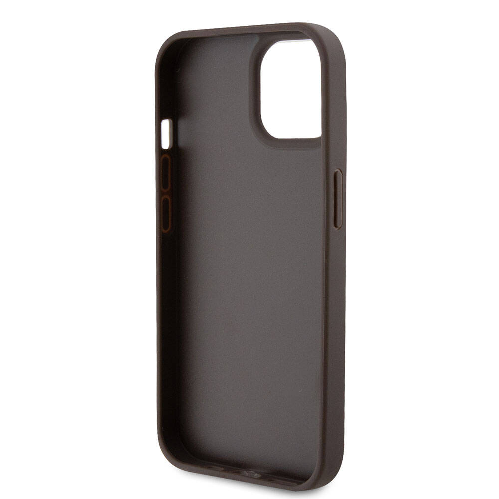 Suojakotelo Apple iPhone 15:lle, Guess, Crossbody 4G Metal Logo, Ruskea