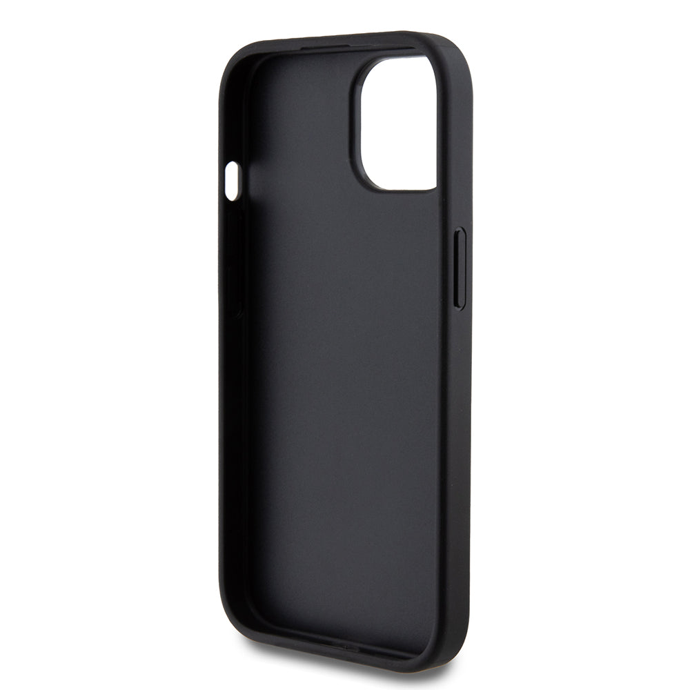 Kotelo Apple iPhone 15:lle, Guess, Glitter Big 4G Script, Musta