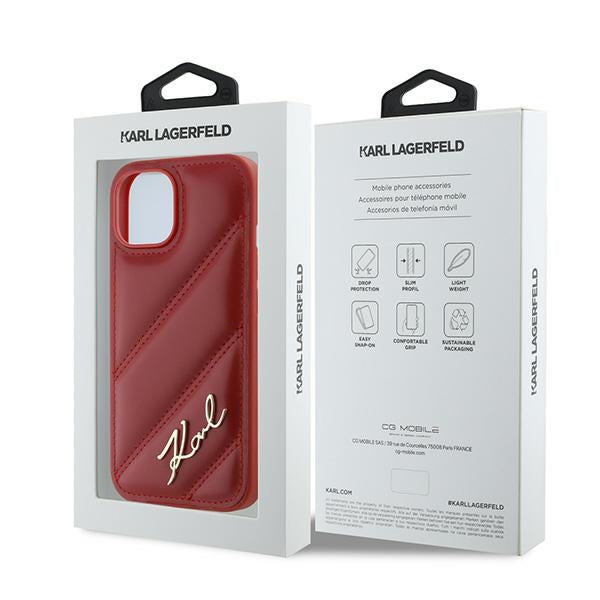 Kotelo Apple iPhone 15:lle, Karl Lagerfeld, Diagonal Quilted Script, Rosie