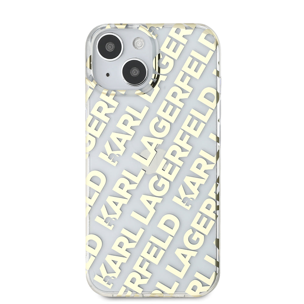 Kotelo Apple iPhone 15:lle, Karl Lagerfeld, IML Luxury Gold Fullover Logo, Kultainen