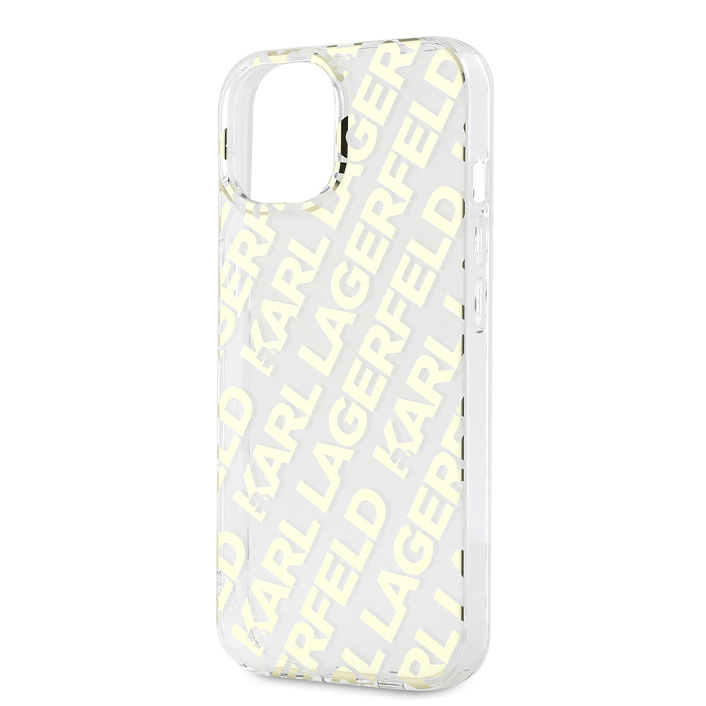 Kotelo Apple iPhone 15:lle, Karl Lagerfeld, IML Luxury Gold Fullover Logo, Kultainen