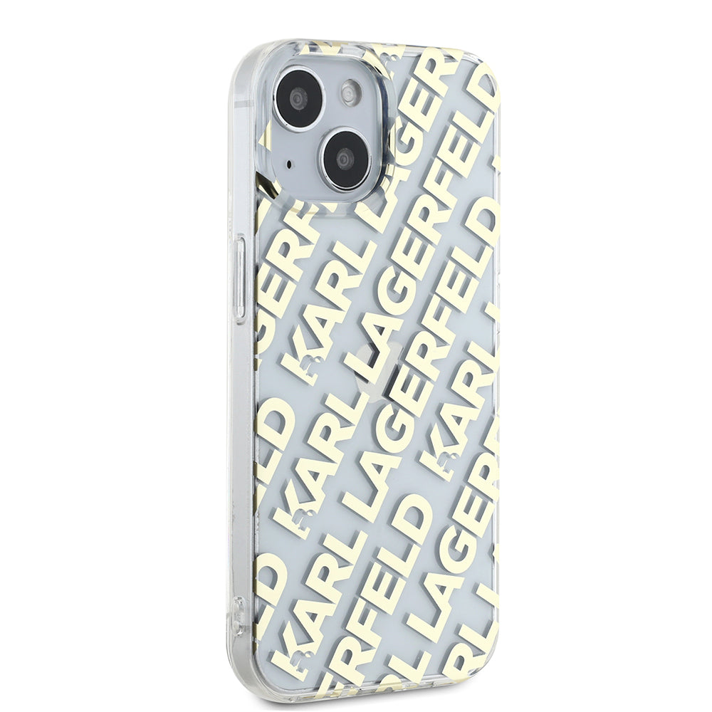 Kotelo Apple iPhone 15:lle, Karl Lagerfeld, IML Luxury Gold Fullover Logo, Kultainen