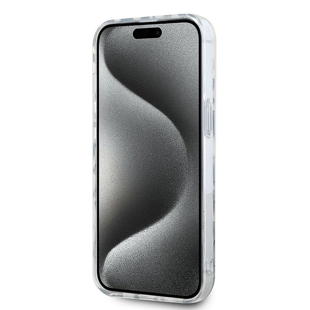 Kotelo Apple iPhone 15:lle, Karl Lagerfeld, IML Luxury Zebra Pattern with Strap, Musta