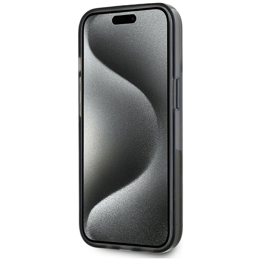 Kotelo Apple iPhone 15:lle, Karl Lagerfeld, Liquid Glitter Monogram, Musta