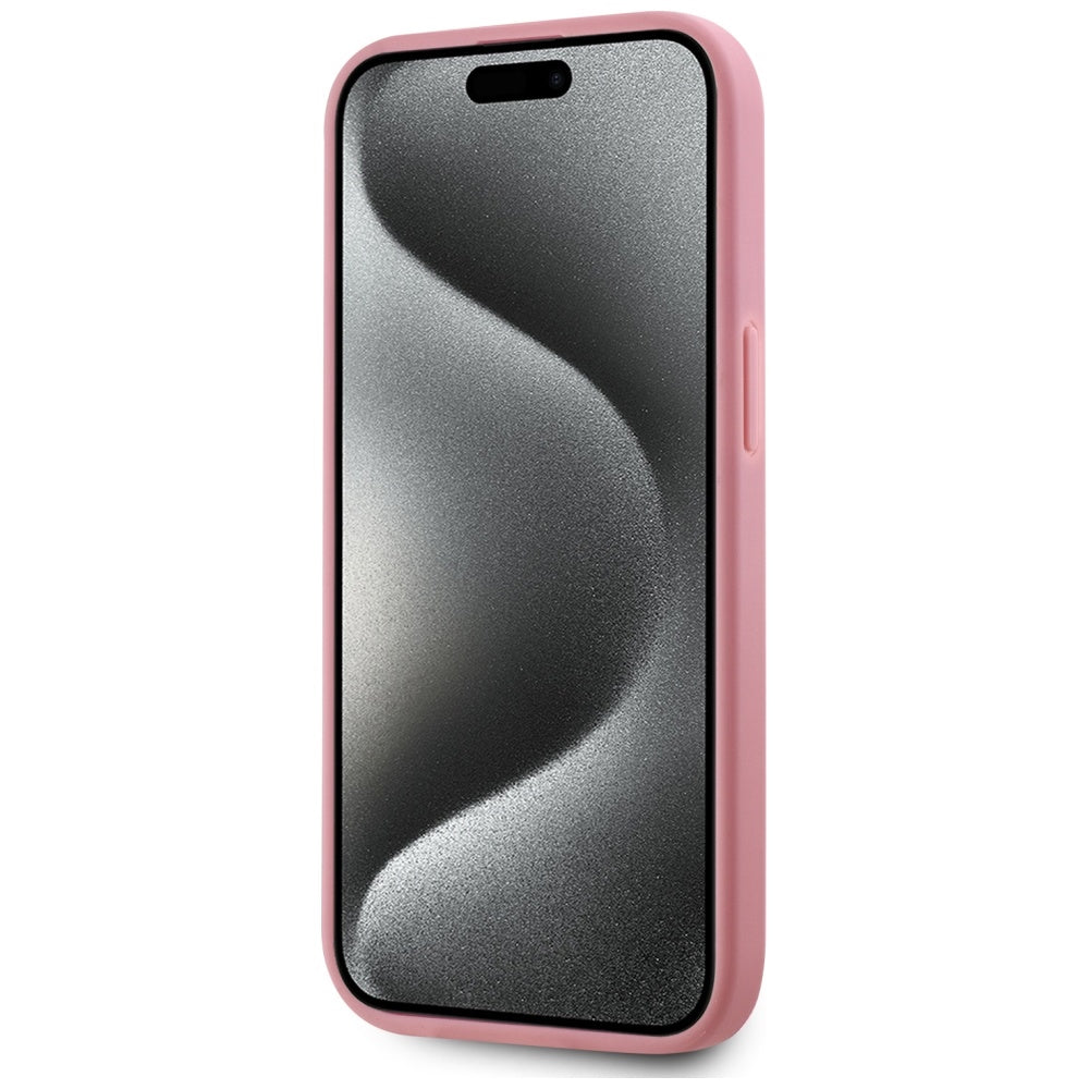 Kotelo Apple iPhone 15:lle, Karl Lagerfeld, Metal Signature, Pinkki
