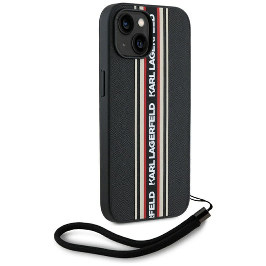 Suojakotelo Apple iPhone 15:lle, Karl Lagerfeld, Saffiano Athleisure Stripes with Strap, Rosie