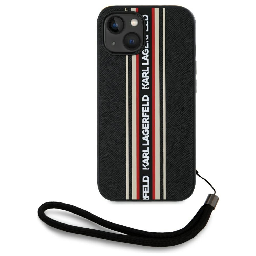 Suojakotelo Apple iPhone 15:lle, Karl Lagerfeld, Saffiano Athleisure Stripes with Strap, Rosie