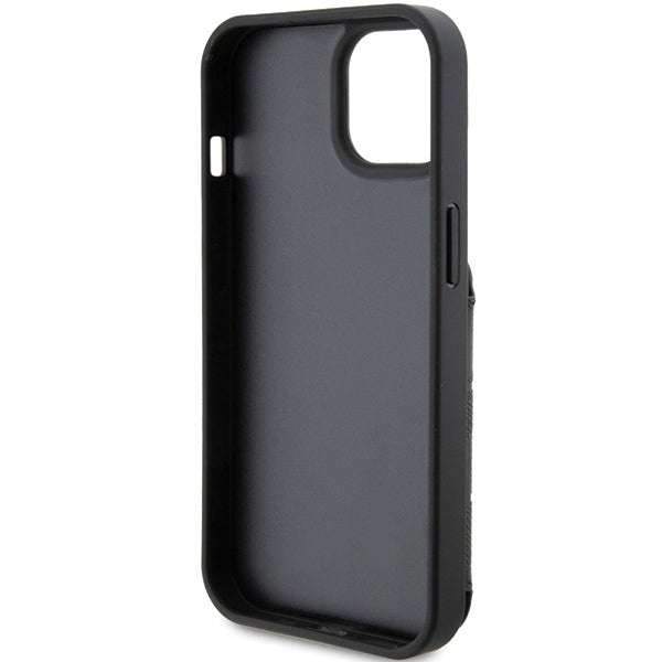 Kotelo Apple iPhone 15:lle, Karl Lagerfeld, Saffiano-korttipaikat ja teline Monogram Choupette, Musta