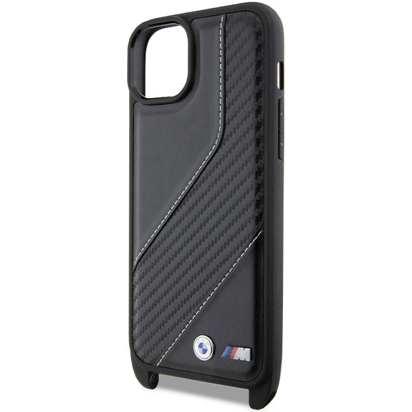 Kuori Apple iPhone 15 Plus:lle, BMW, M Edition Carbon Stripe & Strap, Musta