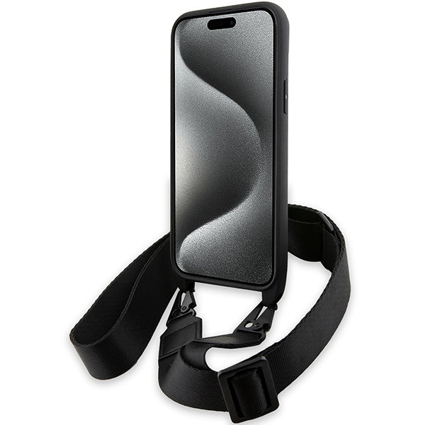Kuori Apple iPhone 15 Plus:lle, BMW, M Edition Carbon Stripe & Strap, Musta