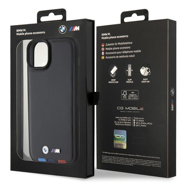 Kotelo Apple iPhone 15 Plus, BMW, Stamp Tricolor, Musta