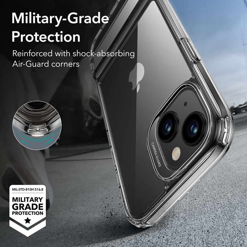Case for Apple iPhone 15 Plus, ESR, Air Shield Boost Kickstand, Transparent