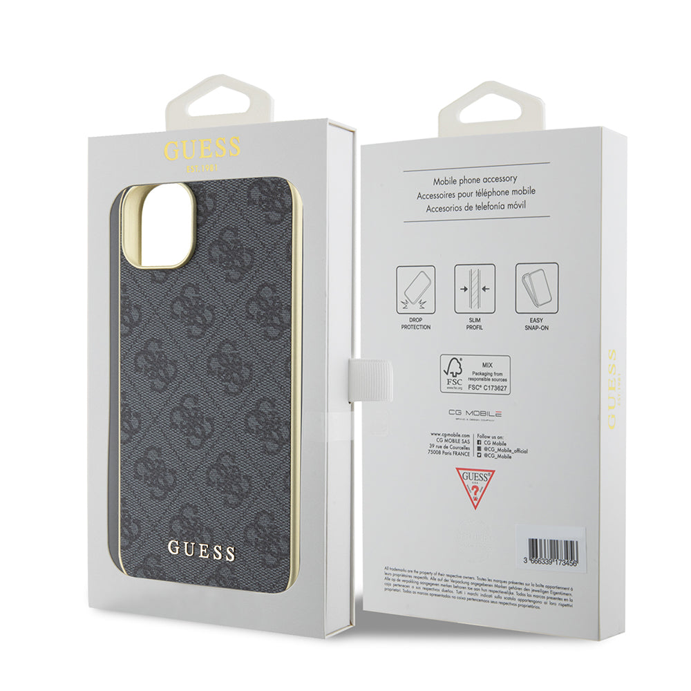 Suojakotelo Apple iPhone 15 Plus, Guess, 4G Charm, Harmaa