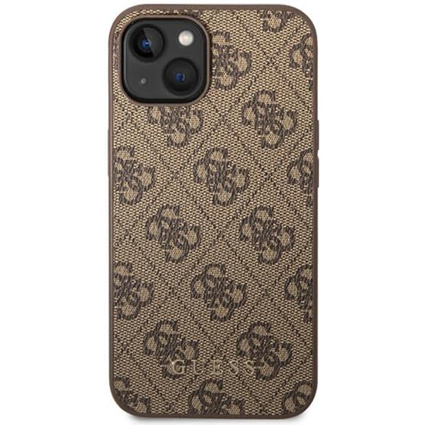 Suojakotelo Apple iPhone 15 Plus, Guess, 4G Metal Gold Logo, Ruskea