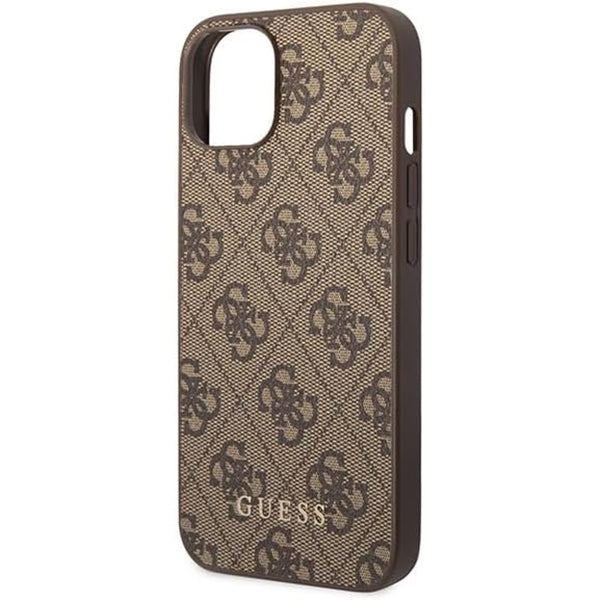 Suojakotelo Apple iPhone 15 Plus, Guess, 4G Metal Gold Logo, Ruskea