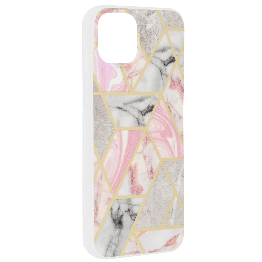 Kuori Apple iPhone 15 Plus:lle, Techsuit, Marble, Vaaleanpunainen