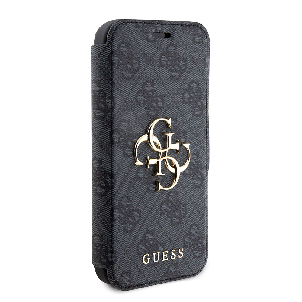 Suojakotelo Apple iPhone 15 Prolle, Guess, 4G Book, Harmaa