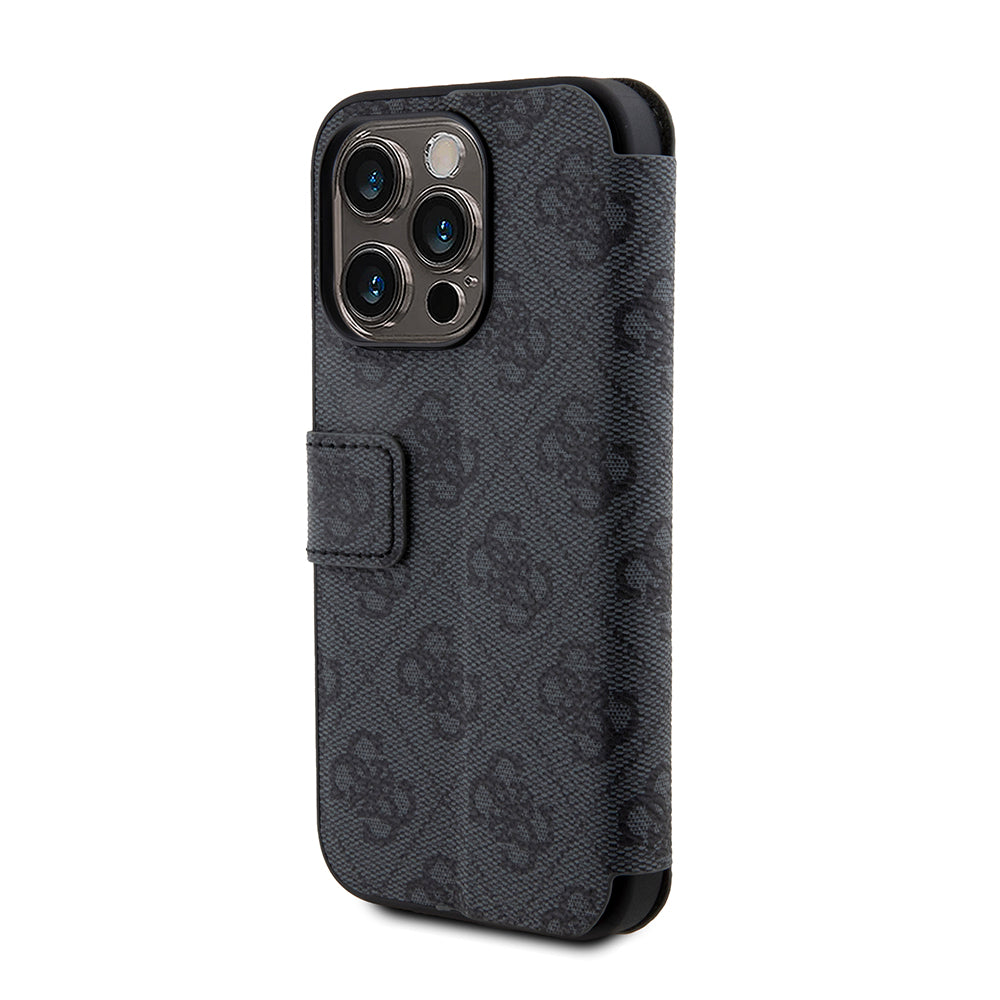 Suojakotelo Apple iPhone 15 Prolle, Guess, 4G Book, Harmaa