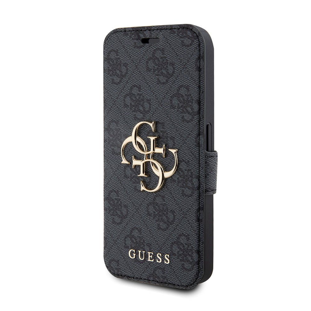 Suojakotelo Apple iPhone 15 Prolle, Guess, 4G Book, Harmaa