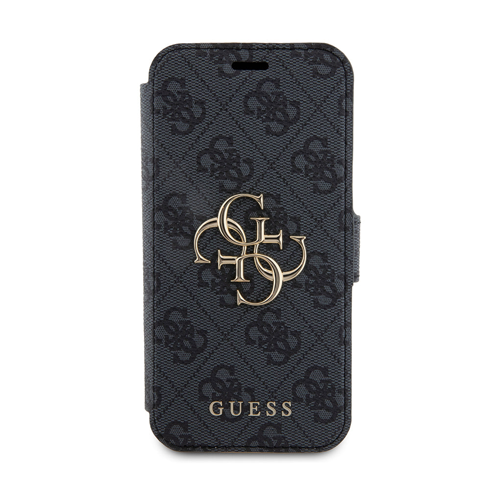 Suojakotelo Apple iPhone 15 Prolle, Guess, 4G Book, Harmaa