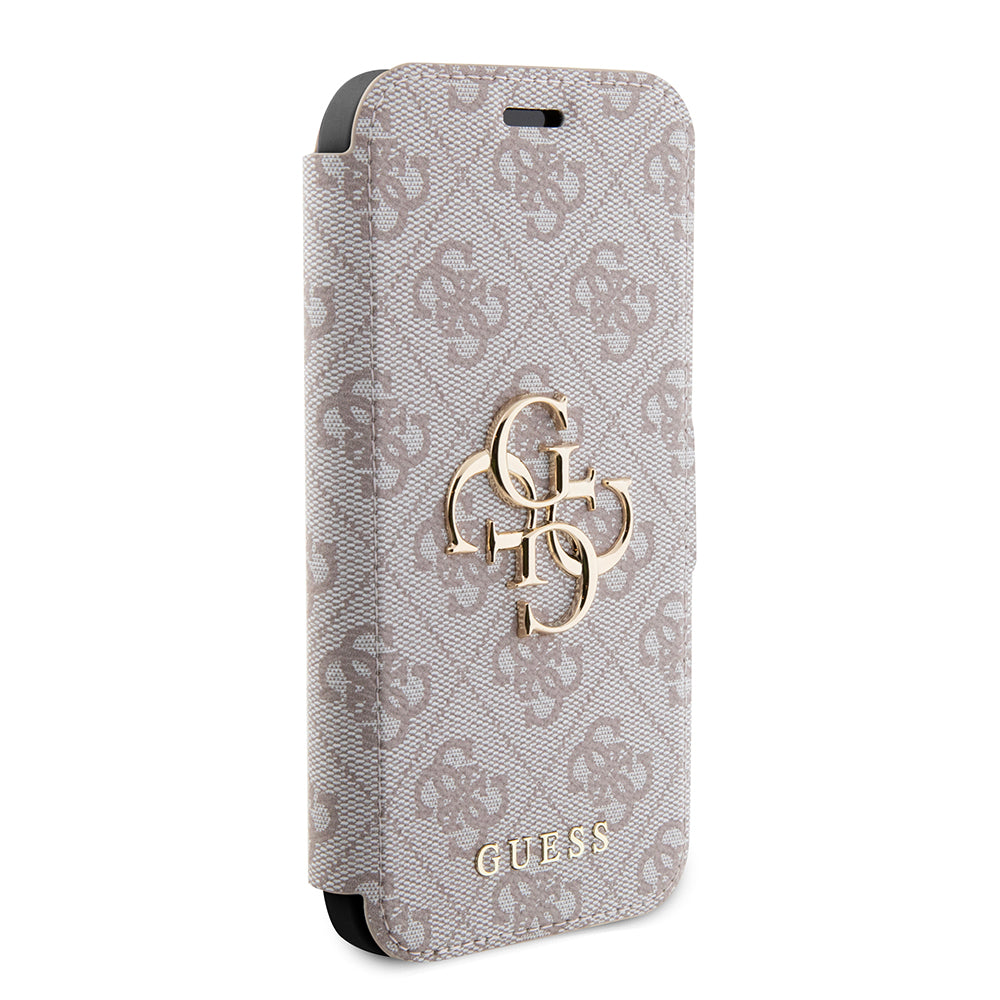 Suojakotelo Apple iPhone 15 Prolle, Guess, 4G Book, Pinkki