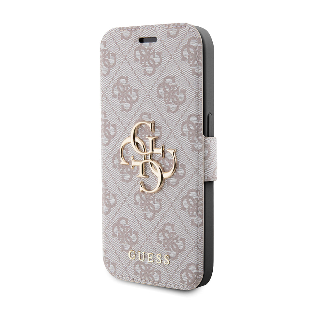 Suojakotelo Apple iPhone 15 Prolle, Guess, 4G Book, Pinkki