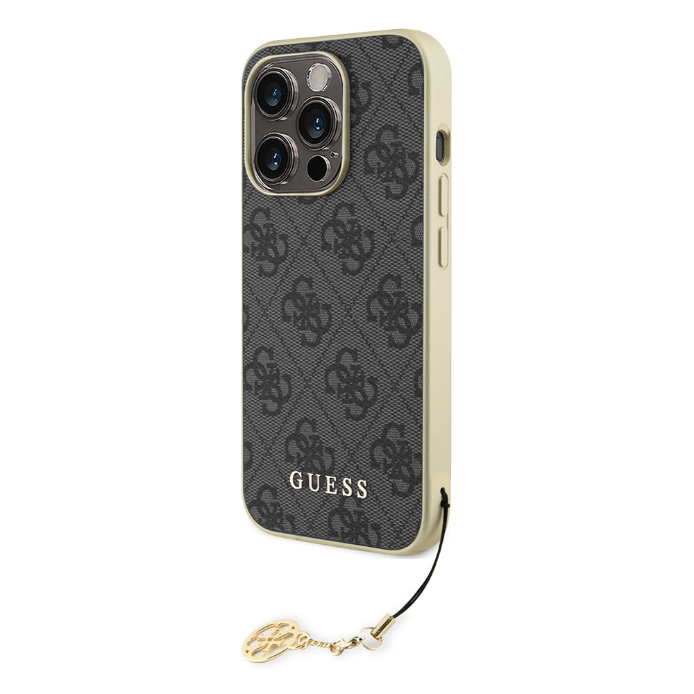 Suojakotelo Apple iPhone 15 Prolle, Guess, 4G Charm, Harmaa
