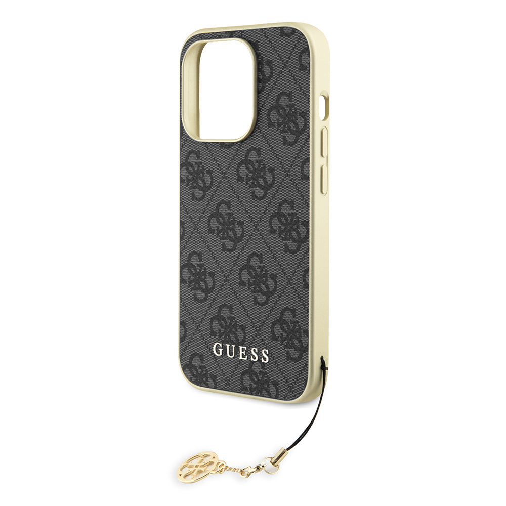 Suojakotelo Apple iPhone 15 Prolle, Guess, 4G Charm, Harmaa