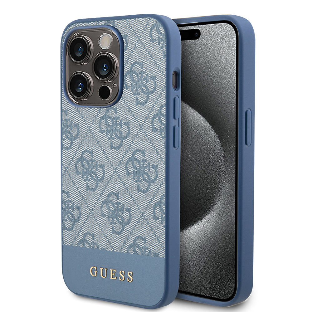 Suojakotelo Apple iPhone 15 Prolle, Guess, 4G Stripe, Sininen