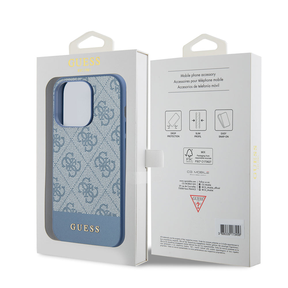 Suojakotelo Apple iPhone 15 Prolle, Guess, 4G Stripe, Sininen