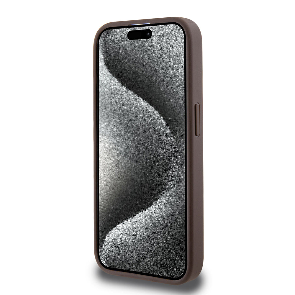Suojakotelo Apple iPhone 15 Prolle, Guess, 4G Stripe, Ruskea