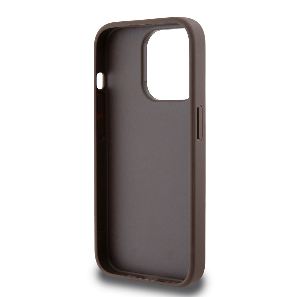 Suojakotelo Apple iPhone 15 Prolle, Guess, 4G Stripe, Ruskea