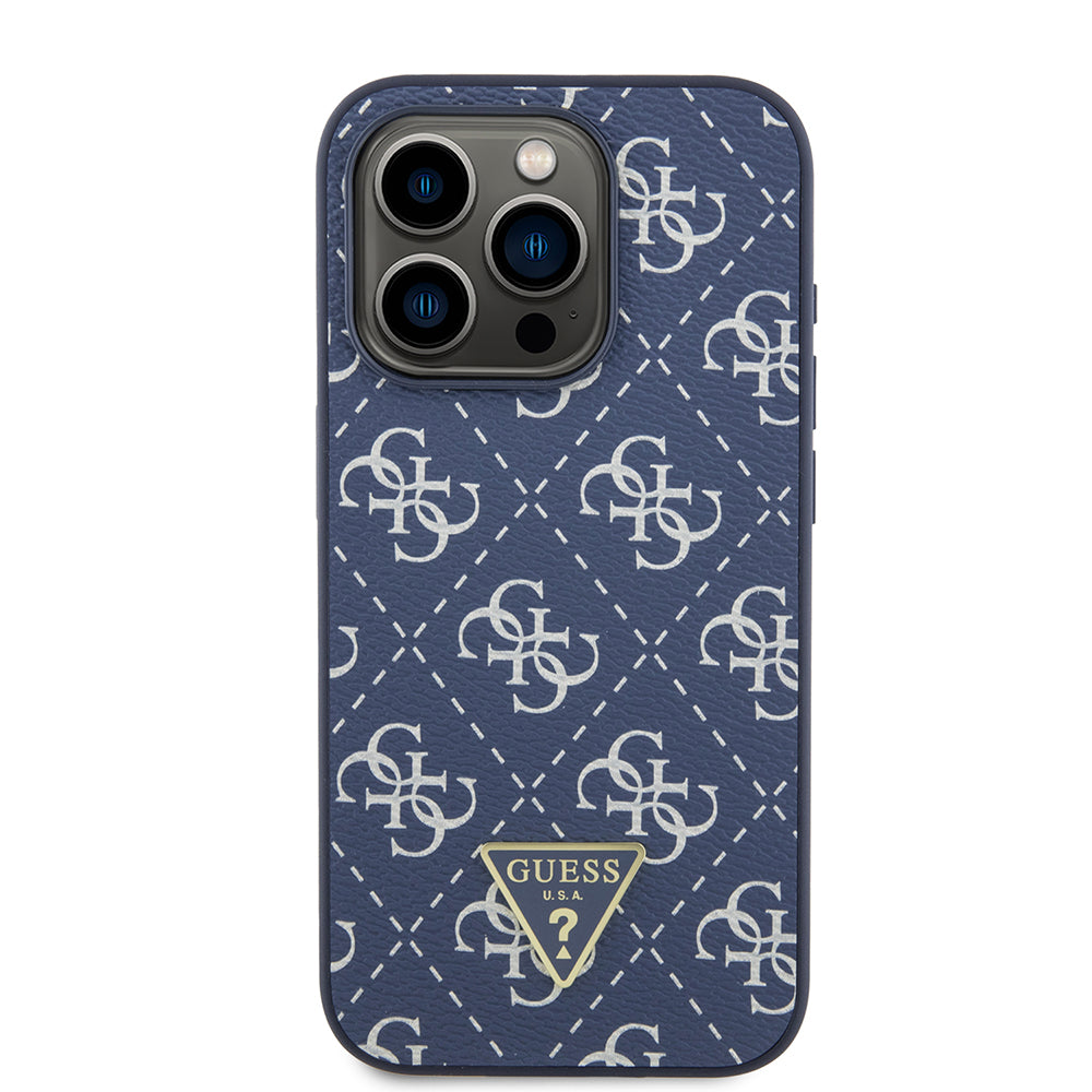 Suojakotelo Apple iPhone 15 Prolle, Guess, 4G Triangle Logo, Sininen
