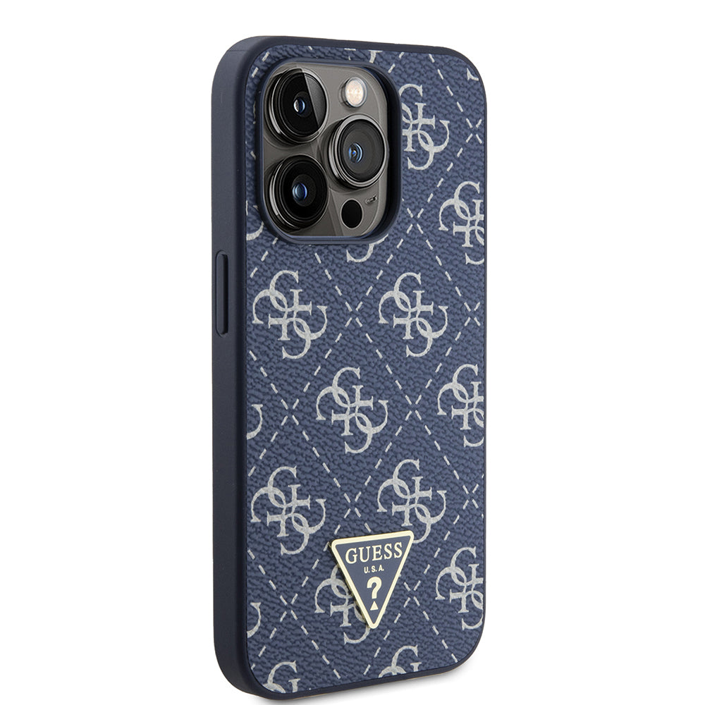 Suojakotelo Apple iPhone 15 Prolle, Guess, 4G Triangle Logo, Sininen