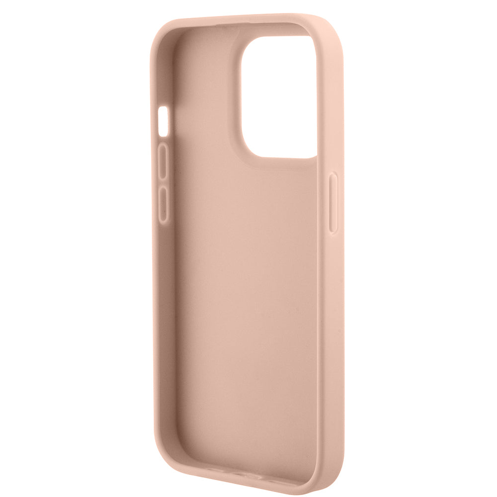 Suojakotelo Apple iPhone 15 Prolle, Guess, Croco Triangle Metal Logo, Pinkki