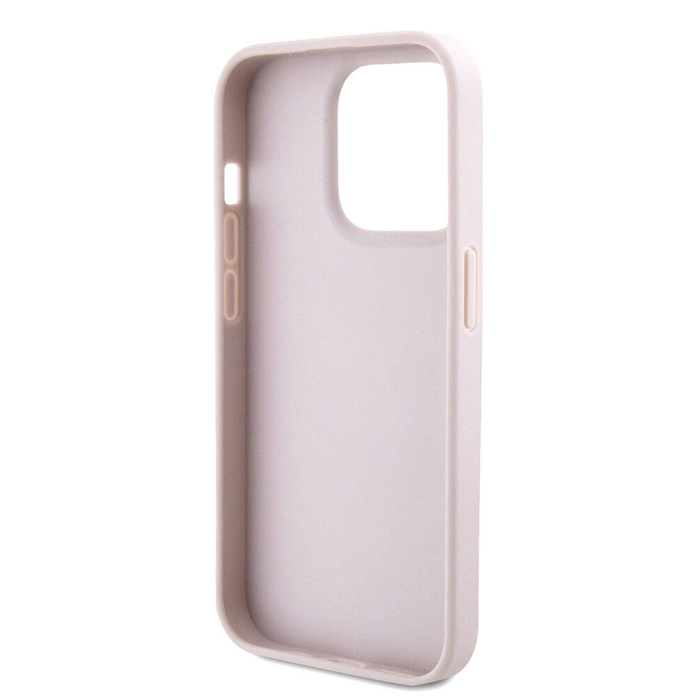 Kotelo Apple iPhone 15 Prolle, Guess, Crossbody 4G Metal Logo, Pinkki