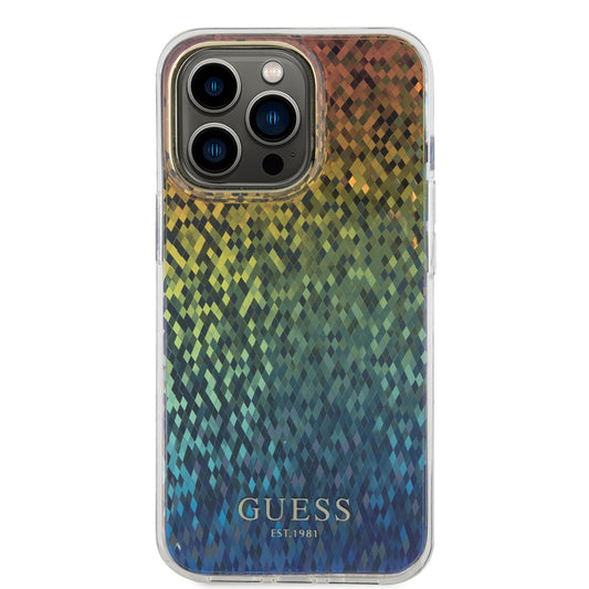 Suojakotelo Apple iPhone 15 Prolle, Guess, IML Faceted Mirror Disco Iridescent, Monivärinen