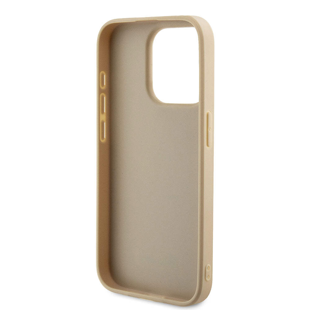 Kotelo Apple iPhone 15 Prolle, Guess, Saffiano Iridescent Script, Kultainen