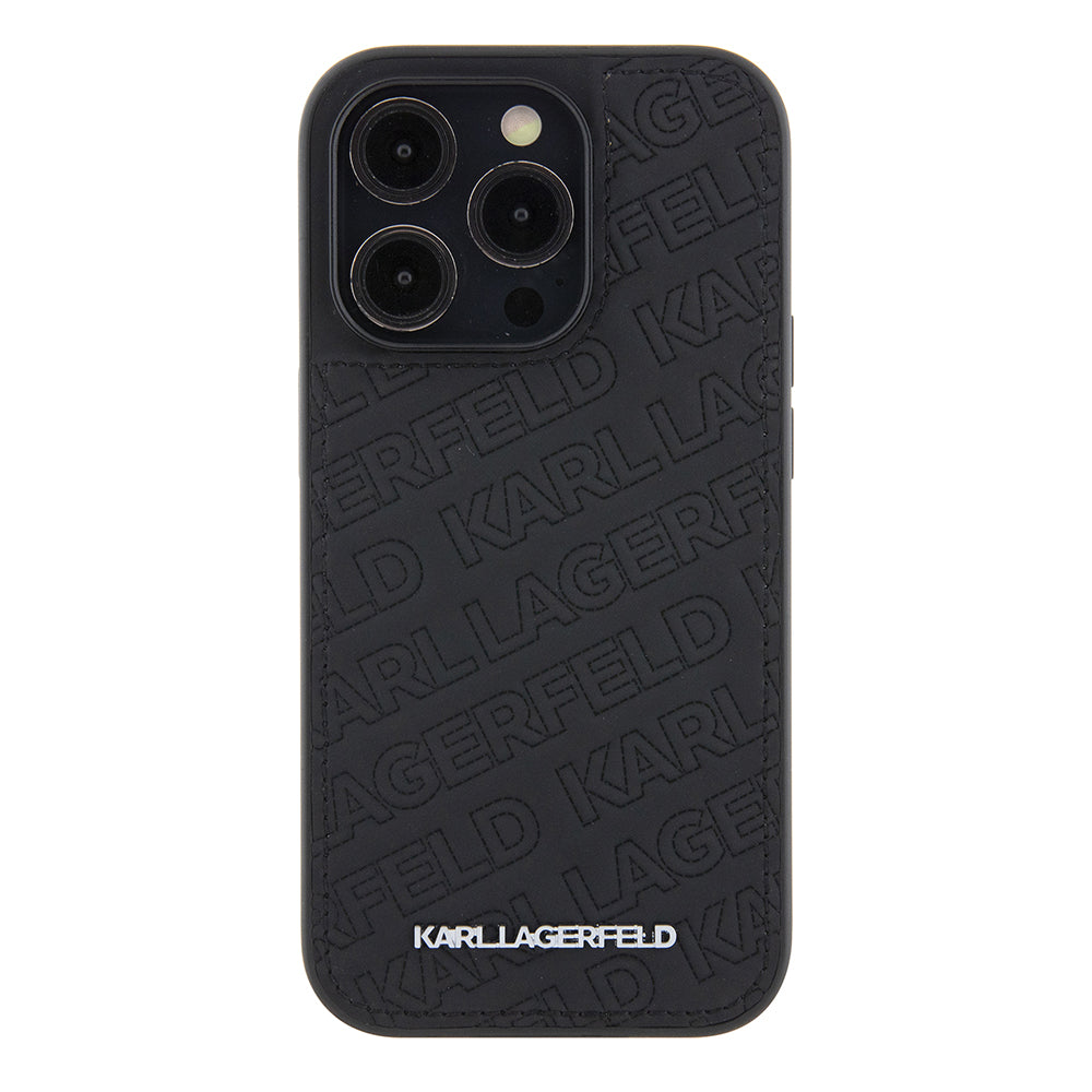 Kotelo Apple iPhone 15 Prolle, Karl Lagerfeld, Diagonal Quilted K -kuviolla, Musta