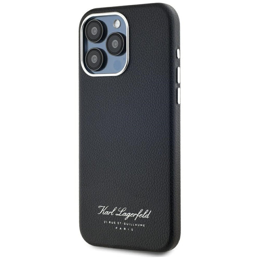 Kotelo Apple iPhone 15 Prolle, Karl Lagerfeld, Grained Hotel RSG, Musta