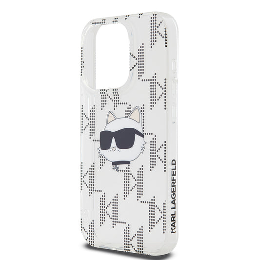Kotelo Apple iPhone 15 Prolle, Karl Lagerfeld, IML Electroplated Choupette Head, Läpinäkyvä