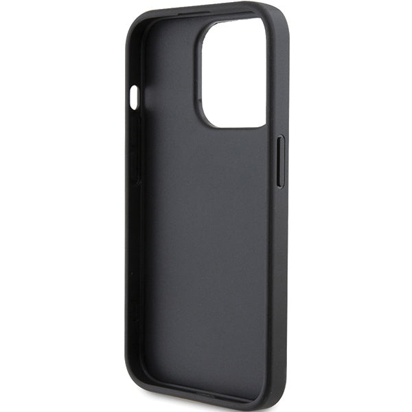 Suojakotelo Apple iPhone 15 Prolle, Karl Lagerfeld, Saffiano Card Slot Metal Karl & Choupette, Musta