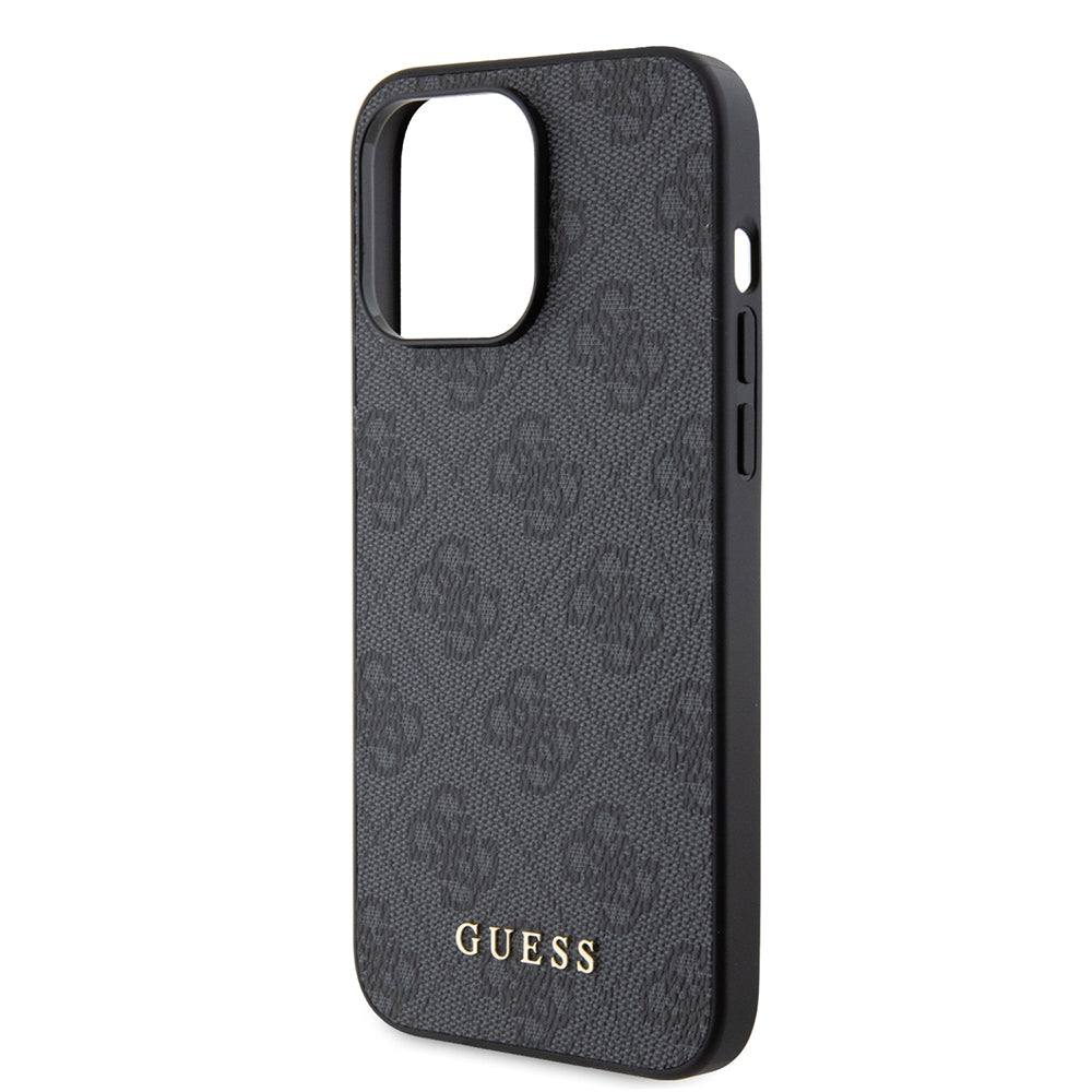 Suojakotelo Apple iPhone 15 Pro Max, Guess, 4G Metal Gold Logo, Harmaa